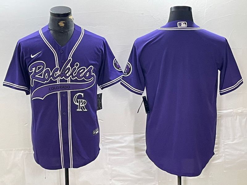 Men Colorado Rockies Blank Purple Joint name Nike 2024 MLB Jersey style 2->colorado rockies->MLB Jersey